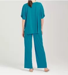 Congo Kimono Sleeve Pajama Set Vivid Teal S