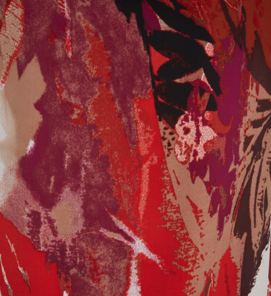 Abstract Palm Printed Silky Satin Sleepshirt-cs1