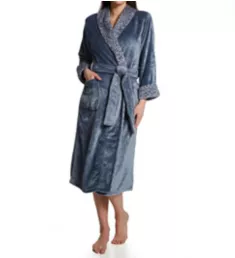 Plush Lynx Fleece Robe Blue Granite S