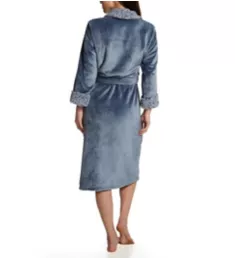 Plush Lynx Fleece Robe Blue Granite S