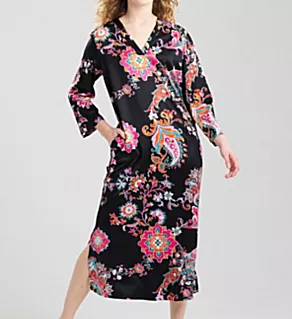 Jaipur Satin Caftan Black Multi S