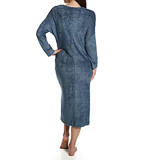 Unwind Feathered Chenille Lounger Blue Granite L