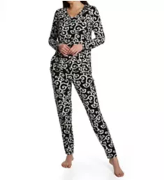 Ottoman Cozy Knit PJ Set Black Multi XL