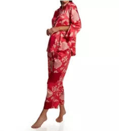 Venetian Satin PJ Set Coral Punch S