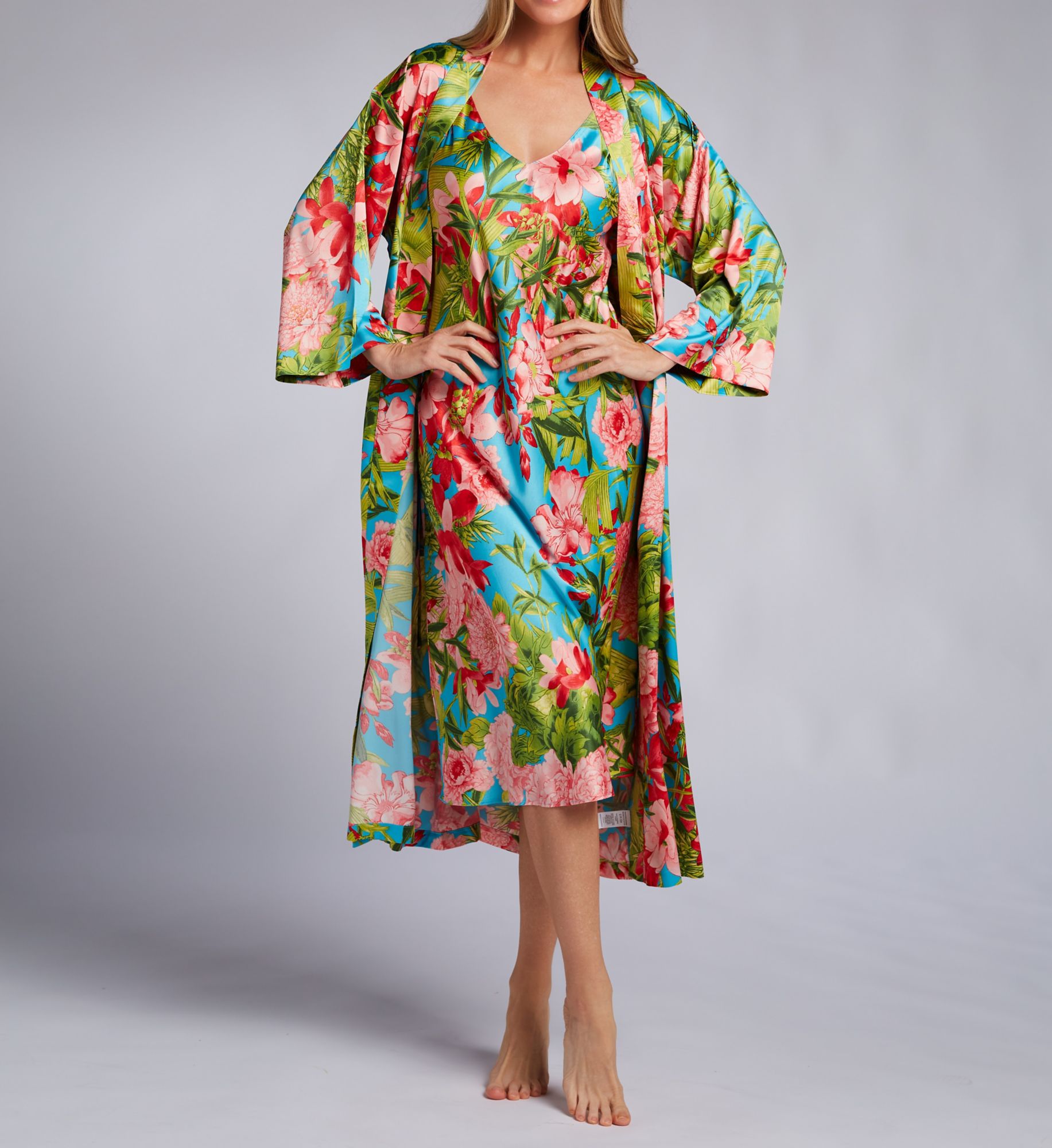 N by Natori Enchanted Peony Satin Gown TC3047 - Image 4