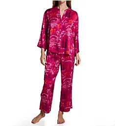 Empress Orchard Mandarin Collar PJ Set Pink Multi S