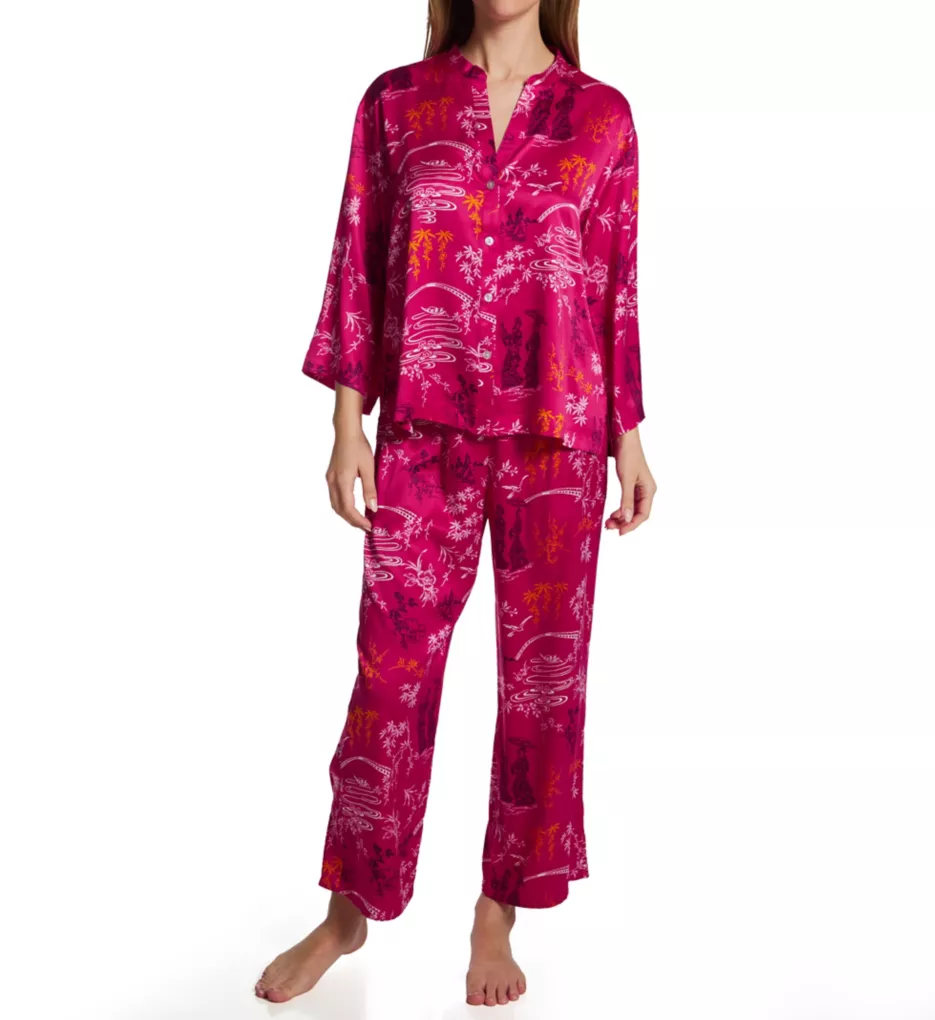 Empress Orchard Mandarin Collar PJ Set Pink Multi M