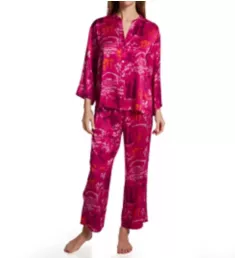 Empress Orchard Mandarin Collar PJ Set Pink Multi L