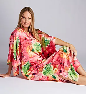 Radiance Satin Butterfly Caftan Multi S