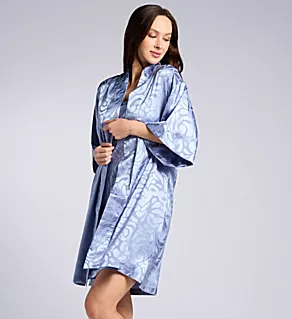 Scroll Satin Jacquard 38 Robe Blue Haze S