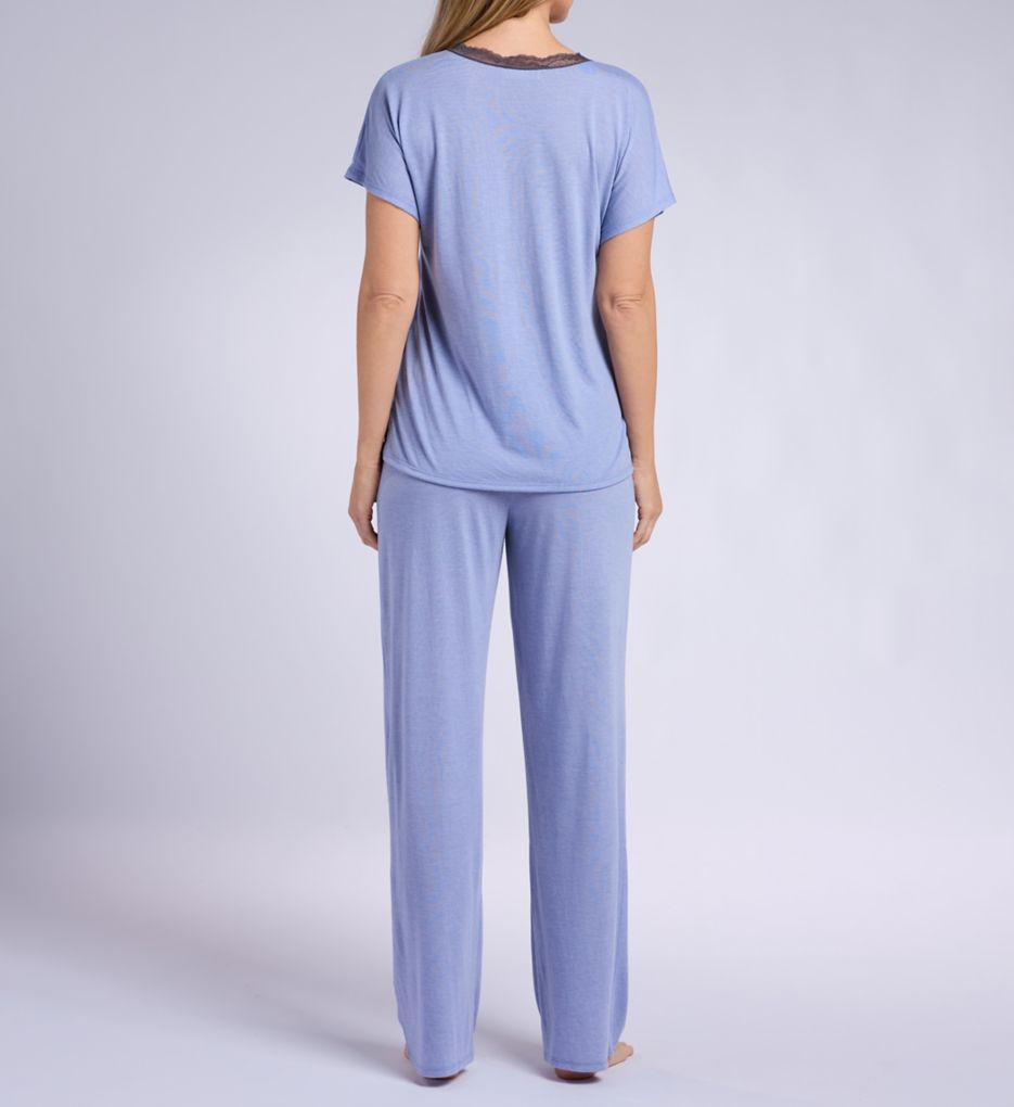 N by Natori Dhalia Knit Jersey Lace Short Sleeve PJ Set WC6102 - Image 2