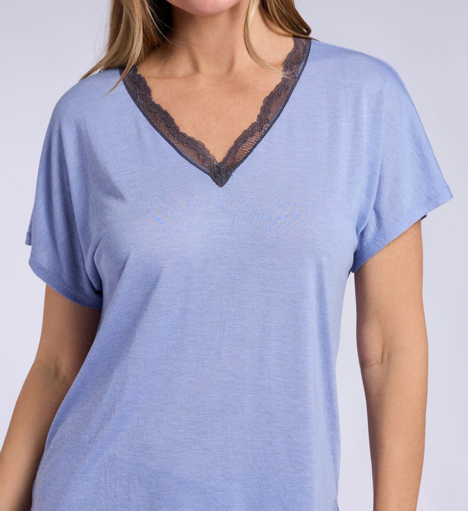 N by Natori Dhalia Knit Jersey Lace Short Sleeve PJ Set WC6102 - Image 3