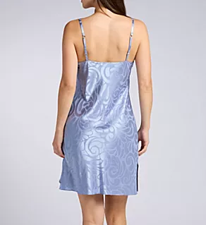 Scroll Satin Jacquard 36 Chemise Blue Haze M
