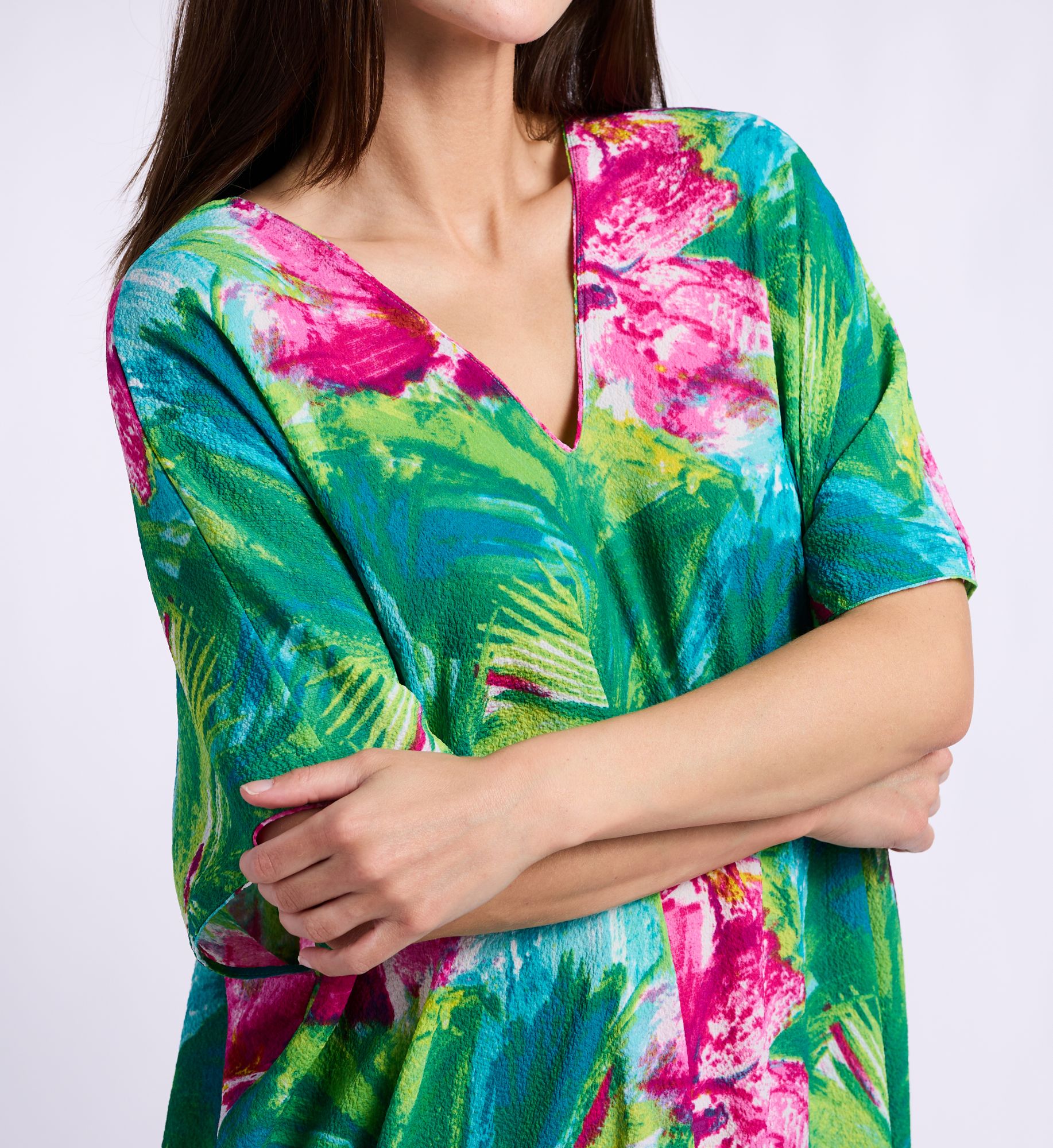 N by Natori Tropic Crinkle Caftan XC0018 - Image 4