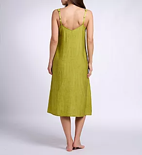 Terra Foil Crinkle Scoop Neck Dress Olive S