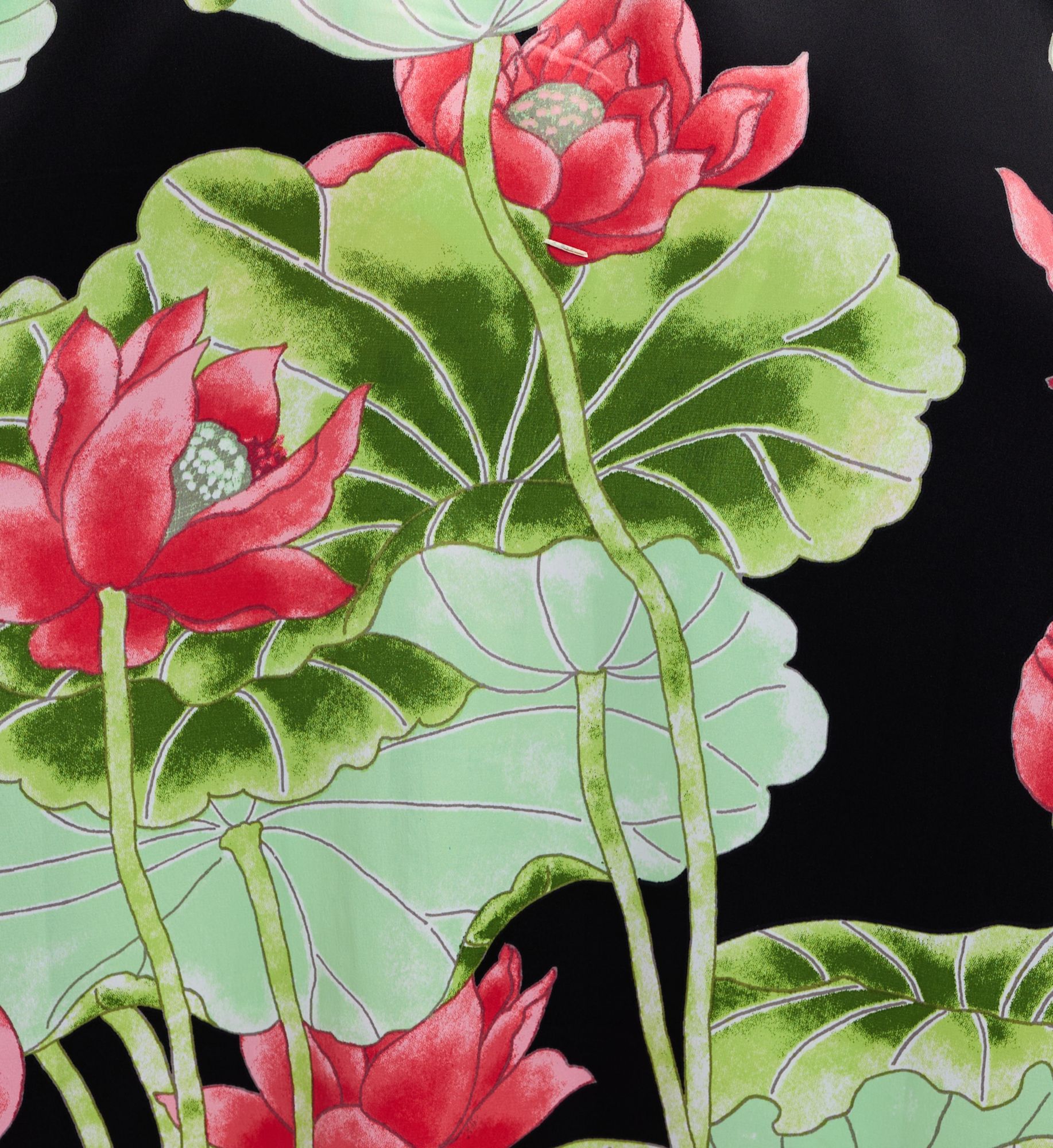 N by Natori Ascendant Lotus Printed Satin Mandarin PJ Set XC6034 - Image 5