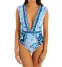 Nanette Lepore Lavender Trails Priya Plunge One Piece Swimsuit L010813N - Image 1