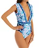 Nanette Lepore Lavender Trails Priya Plunge One Piece Swimsuit L010813N