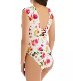 Silk Blossoms-White Priya One Piece Swimsuit