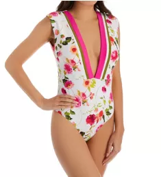 Silk Blossoms-White Priya One Piece Swimsuit