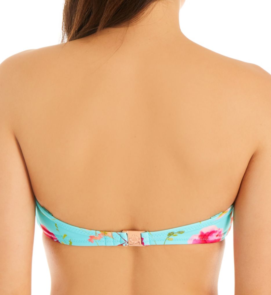 Silk Blossoms-Aqua Brielle Bandeau Swim Top-bs