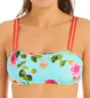 Nanette Lepore Silk Blossoms-Aqua Brielle Bandeau Swim Top L0T1021N - Image 1