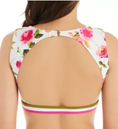 Silk Blossoms-White Alana Apex Tri Swim Top