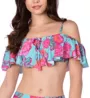 Nanette Lepore Wonderland Floral Tease Off The Shoulder Swim Top NL9AH81