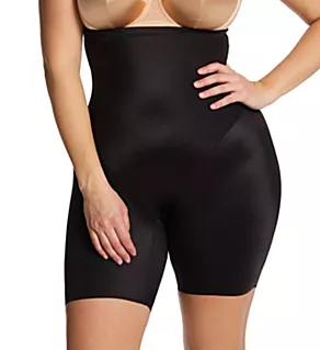 Plus Size Shaping Thigh Slimmer With Back Magic Black 2X