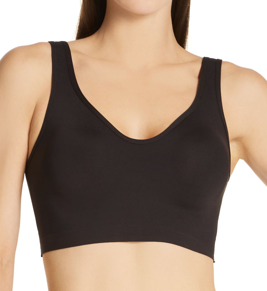 Naomi & Nicole Wireless Longline Lounge Bra in Black (7511)