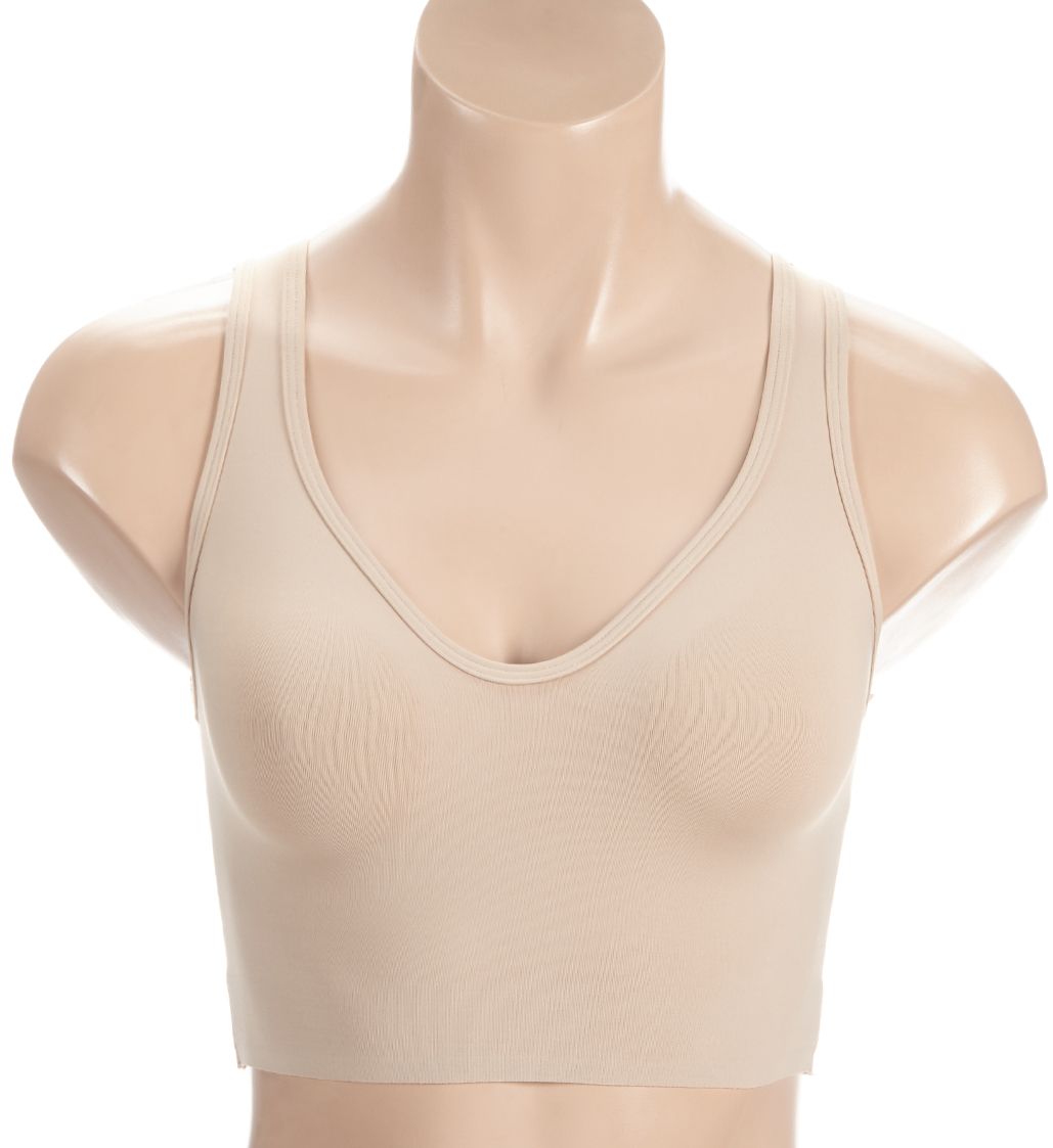 Naomi & Nicole Wireless Longline Lounge Bra Warm Beige 2X  - Image 1