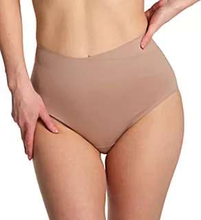 Real Smooth Waistline Wrap Crossover Brief Panty Stucco S