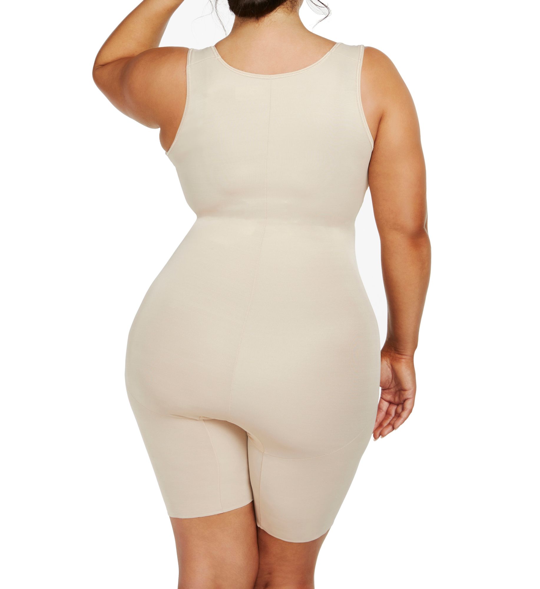 Naomi & Nicole Plus Unbelievable Comfort Torsette Thigh Slimmerr Warm Beige 4X  - Image 2