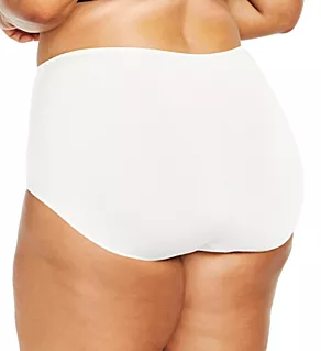 Plus Size No Show, No Lines Brief Panty White 1X