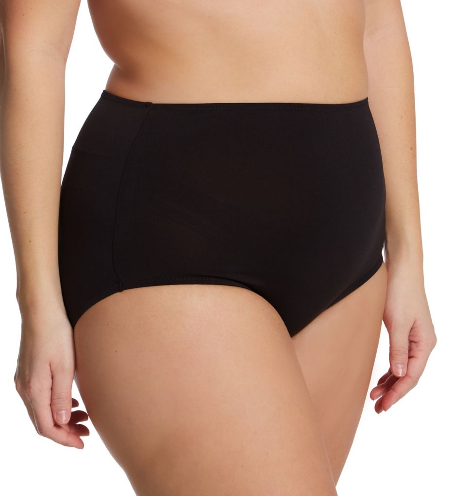Naomi & Nicole Plus Size No Show, No Lines Brief Panty Black 2X  - Image 1