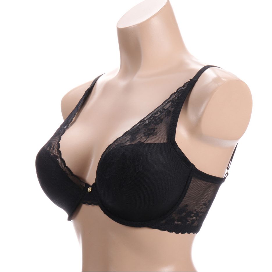 Natori Cherry Blossom Convertible Contour Underwire Bra 721191 In Black