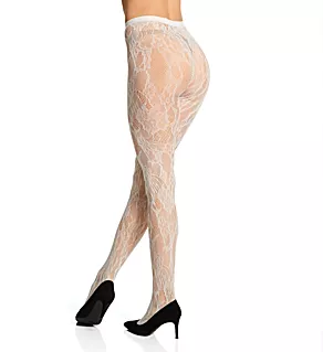 Lace Cut Out Net Tights Ivory L