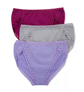 Bliss Cotton French Cut Panties - 3 Pack Berry/Vapor/Violet XS
