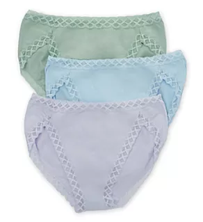 Bliss Cotton French Cut Panties - 3 Pack Black/White/Cafe S