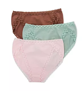 Bliss Cotton French Cut Panties - 3 Pack NutmegPerfectPinkMeado 2X