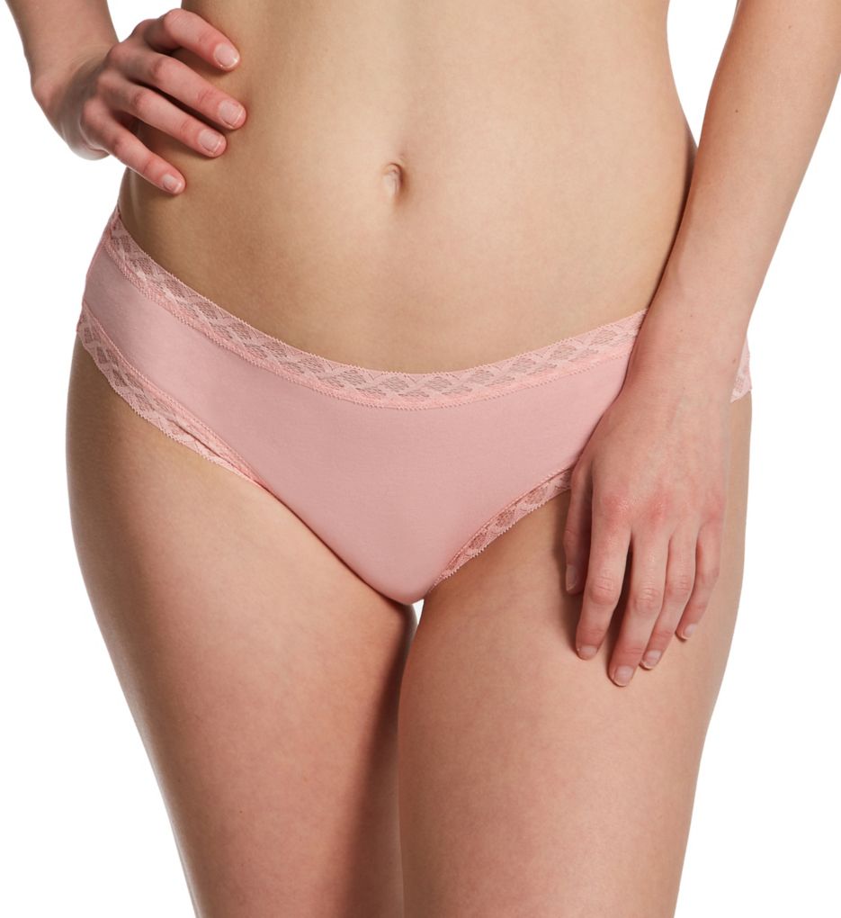 Natori Women's Bliss Cotton Girl Brief Panty in Pink Nectar | Plus Size Small | HerRoom.com