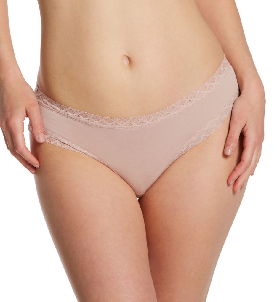 Natori Women's Bliss Cotton Girl Brief Panty in Pink | Plus Size Medium | HerRoom.com