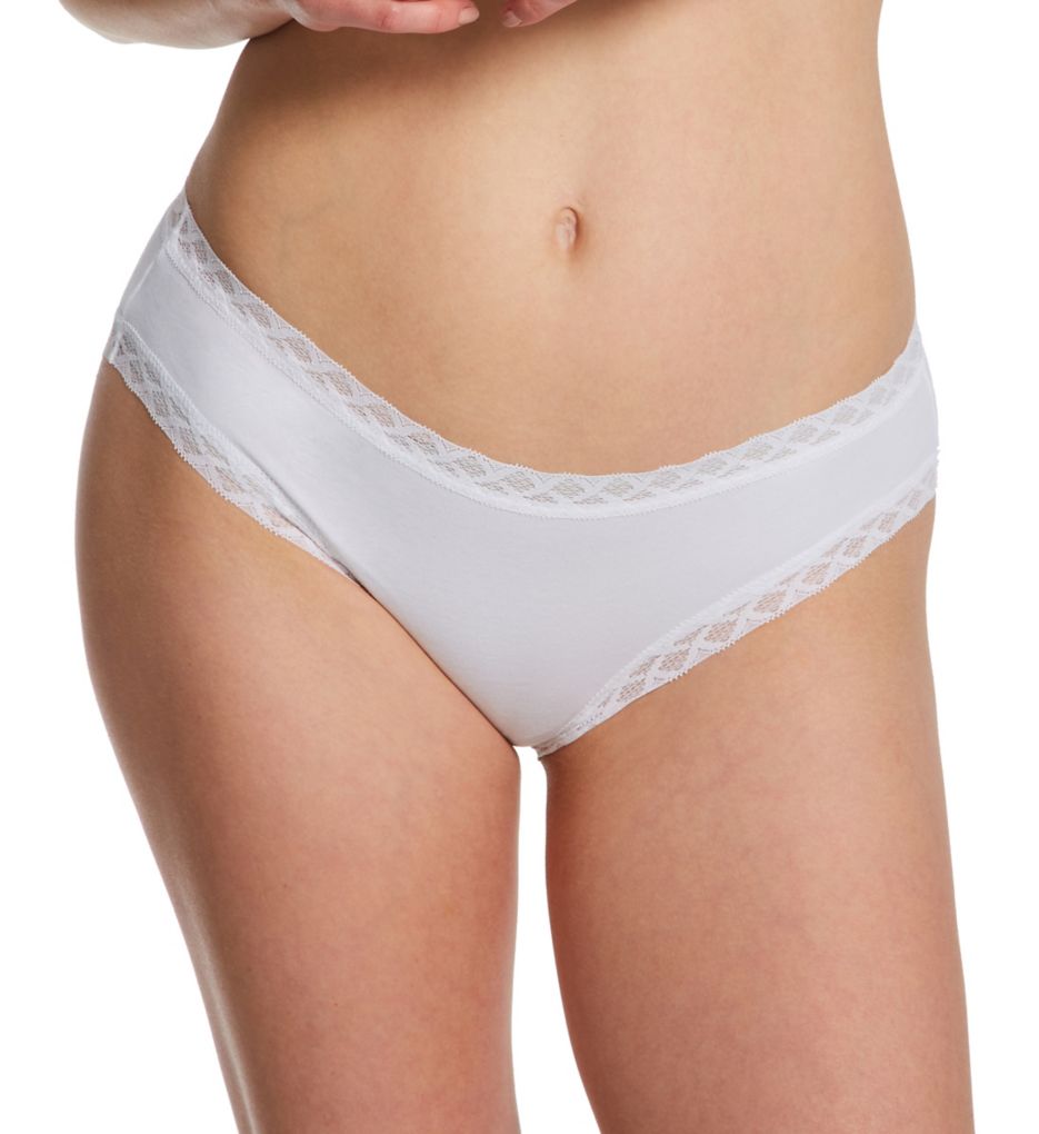 Natori Women's Bliss Cotton Girl Brief Panty in White | Plus Size Small | HerRoom.com