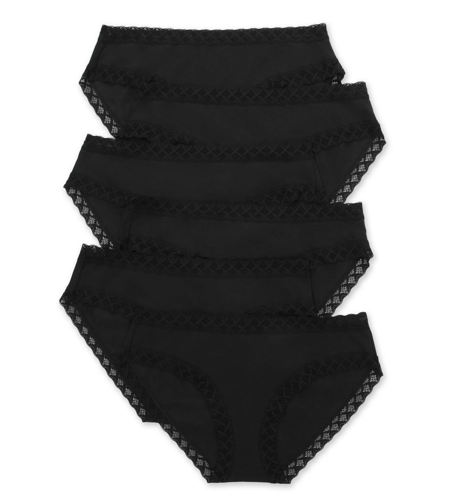 Natori Women's Bliss Cotton Girl Brief Panty - 6 Pack in Black | Size Small | HerRoom.com