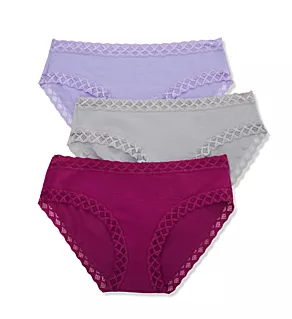 Bliss Cotton Girl Brief Panties - 3 Pack Berry/Vapor/Violet XS