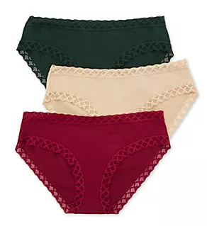 Bliss Cotton Girl Brief Panties - 3 Pack Cherry/Forest/Cafe XL
