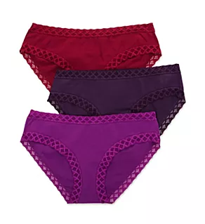 Bliss Cotton Girl Brief Panties - 3 Pack Black/White/Cafe S