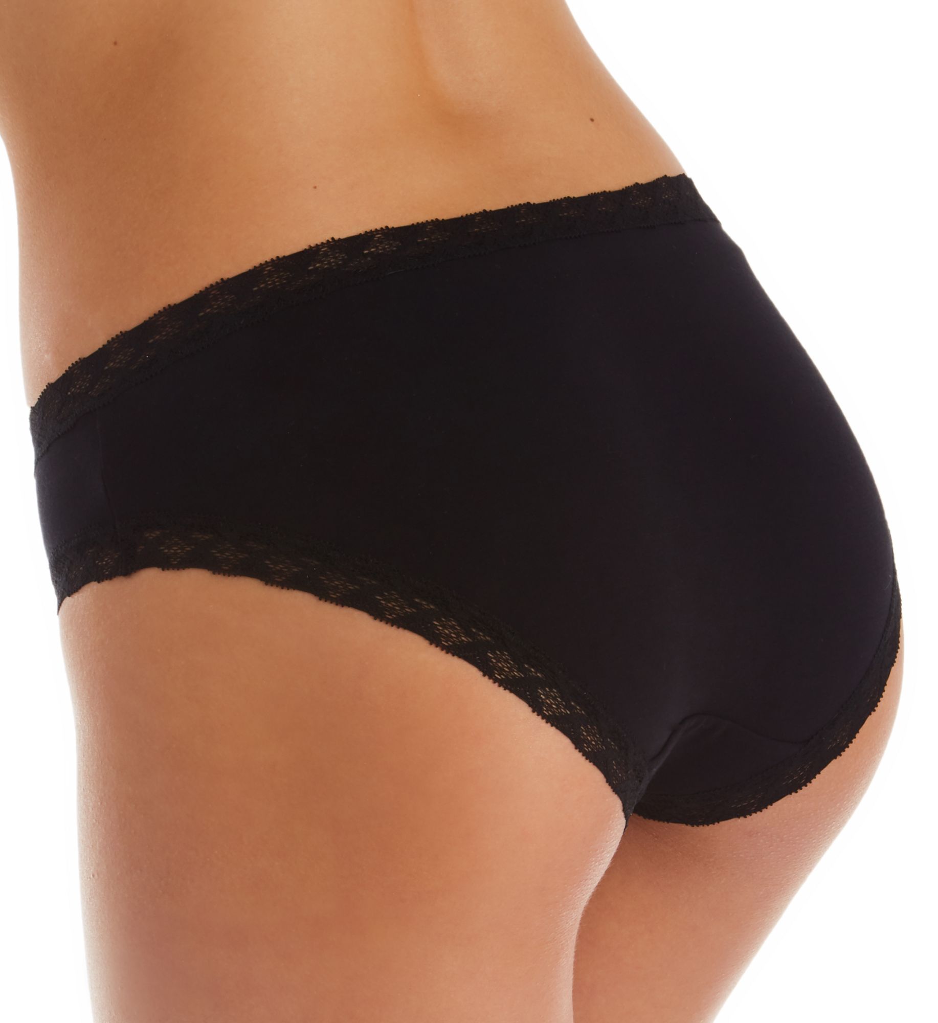 Natori Bliss Cotton Girl Brief Panties - 3 Pack Black M  - Image 2