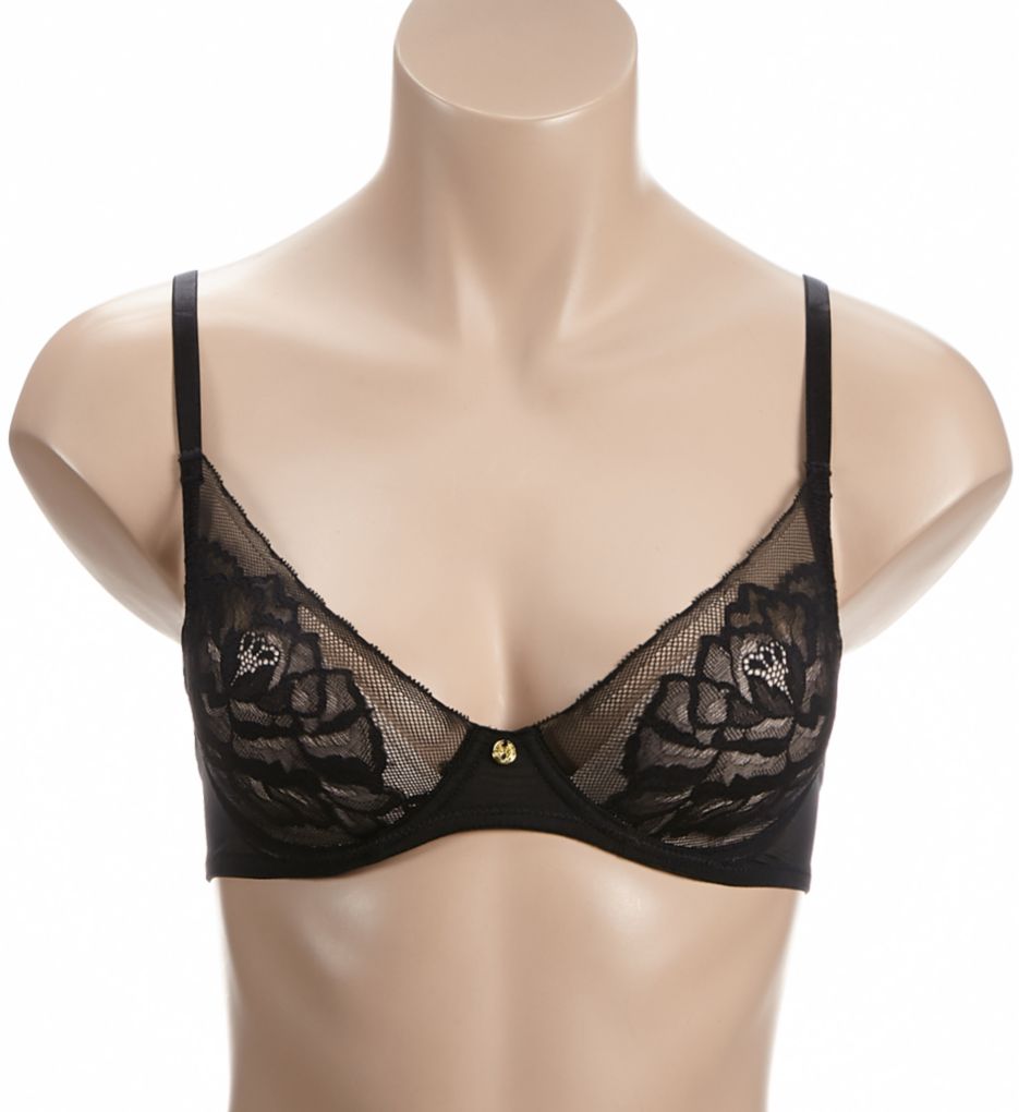 Natori, Intimates & Sleepwear, Natori Lightly Lined Nude And Black Floral Lace  Bra With Underwire 32c