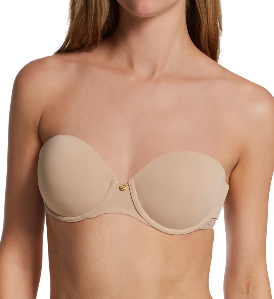 Natori Women's Pure Luxe Strapless Contour Underwire Bra in Beige | Size 38DDD | HerRoom.com